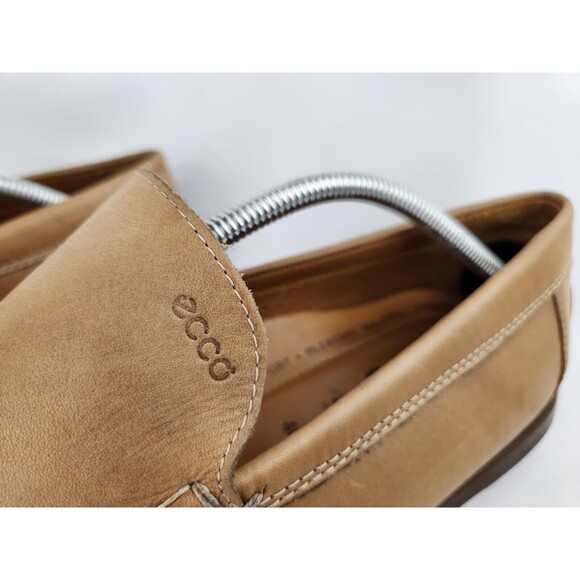 Mens Ecco Tan Brown Genuine Handsewn Leather Driving Moccasins Loafers 46 Sz 12‎ - Picture 6 of 16